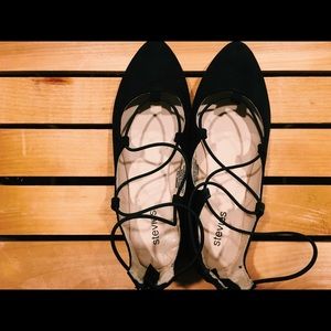 STEVIES Black Pointed Toe Ballet Flats
